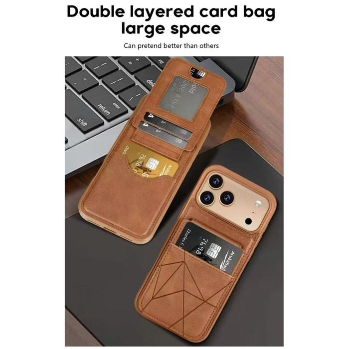 Funda trasera para teléfono con tarjetero vertical multifuncional de piel vegana y cartera plegable para tarjetas., For iPhone 14 Pro Max, For iPhone 13 Pro Max, For iPhone 13 Pro, For iPhone 12 / 12 Pro, For iPhone 12 Pro Max, For iPhone 11           ...