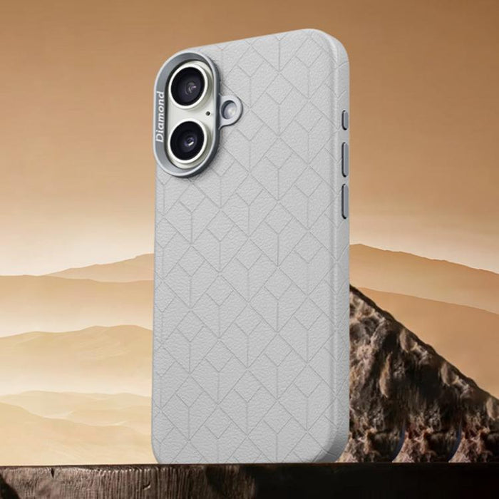 Funda magnética para teléfono con diseño de cuadrícula en relieve de la serie Cubo de Rubik, For iPhone 17 Pro Max, For iPhone 17 Pro, For iPhone 17, For iPhone 16 Pro Max, For iPhone 16 Pro, For iPhone 16 Plus, For iPhone 16, For iPhone 15 Pro Max    ...