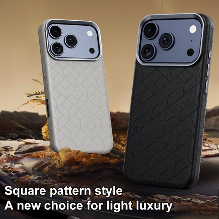 Funda magnética para teléfono con diseño de cuadrícula en relieve de la serie Cubo de Rubik, For iPhone 12 Pro Max, For iPhone 12 Pro