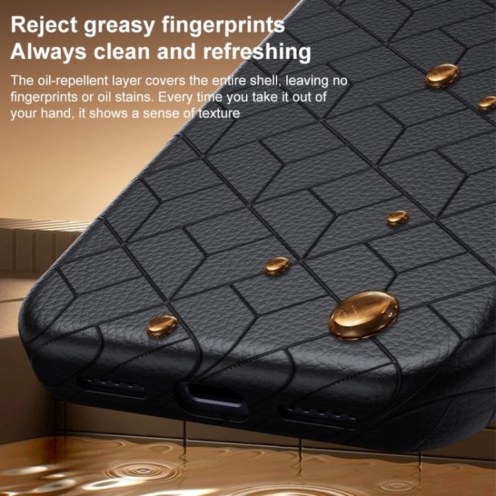 Funda magnética para teléfono con diseño de cuadrícula en relieve de la serie Cubo de Rubik, For iPhone 12 Pro Max, For iPhone 12 Pro