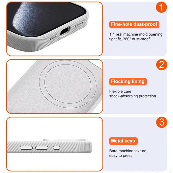 Funda magnética de cobertura total para teléfono con textura de franela, For iPhone 12 Pro Max