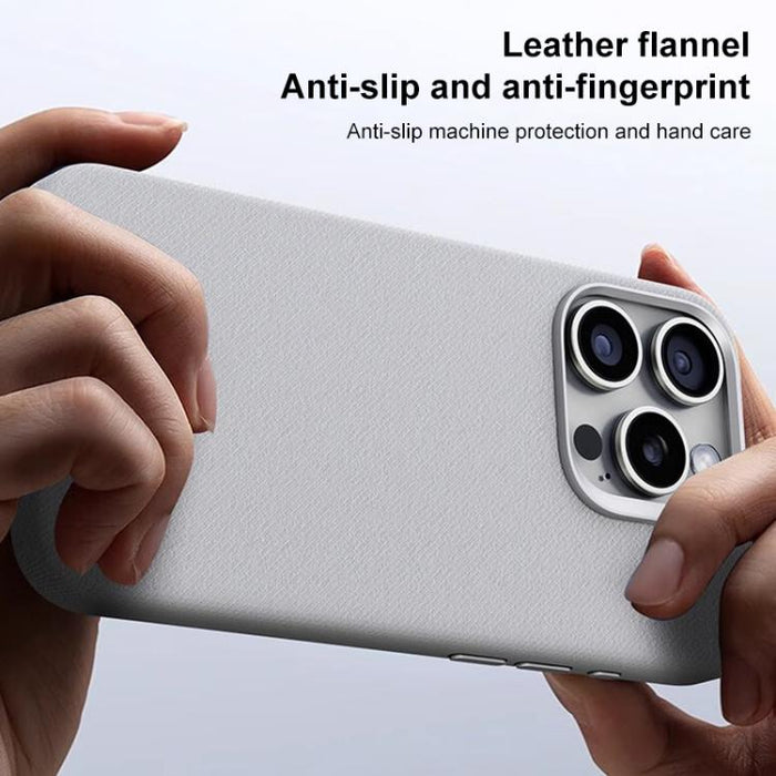 Funda magnética de cobertura total para teléfono con textura de franela, For iPhone 12 Pro Max