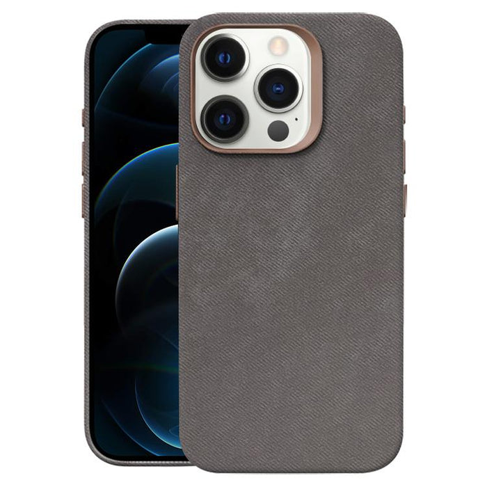 Funda magnética de cobertura total para teléfono con textura de franela, For iPhone 12 Pro Max