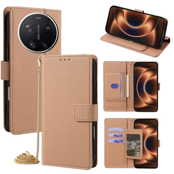 Funda de cuero triangular con cadena cruzada para teléfono, For Redmi A7 Pro 171mm / Poco C85x 5G, For Redmi Turbo 5 Max 5G / Poco X8 Pro Max 5G, For Redmi Turbo 5 5G / Poco X8 Pro 5G, For Xiaomi 17 Ultra