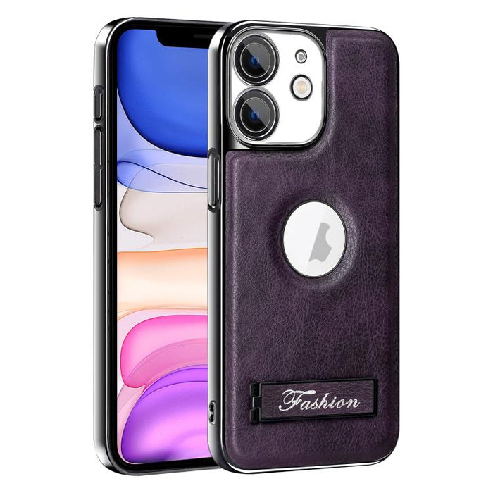 Funda para teléfono plegable con soporte galvanizado a prueba de golpes, For iPhone 11