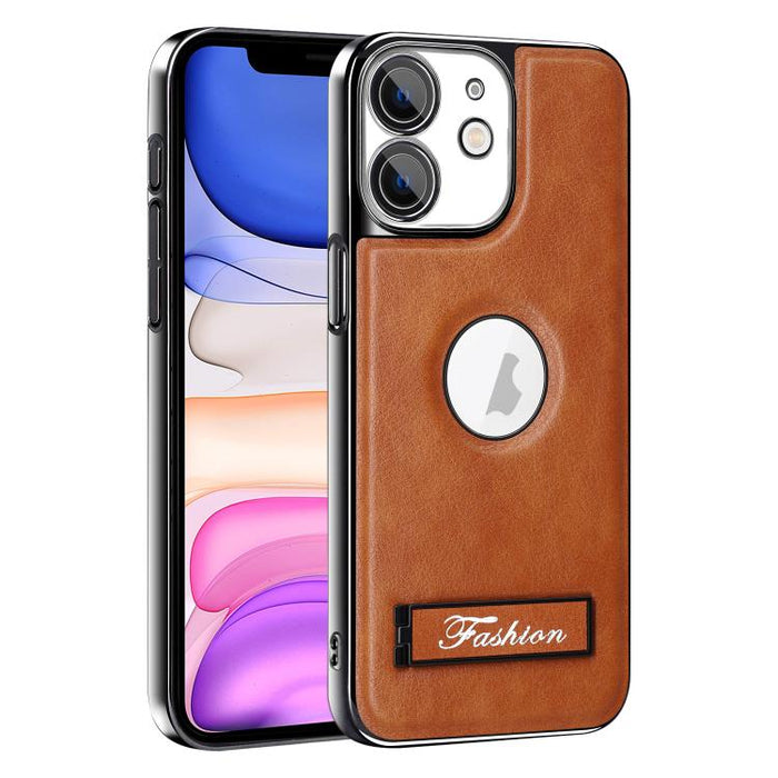 Funda para teléfono plegable con soporte galvanizado a prueba de golpes, For iPhone 11
