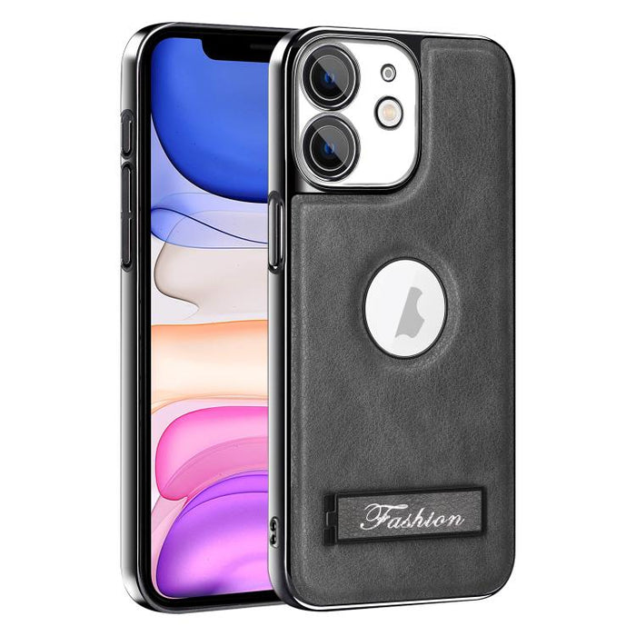Funda para teléfono plegable con soporte galvanizado a prueba de golpes, For iPhone 11