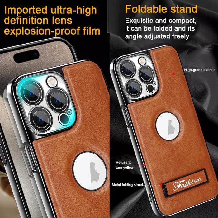 Funda para teléfono plegable con soporte galvanizado a prueba de golpes, For iPhone 11