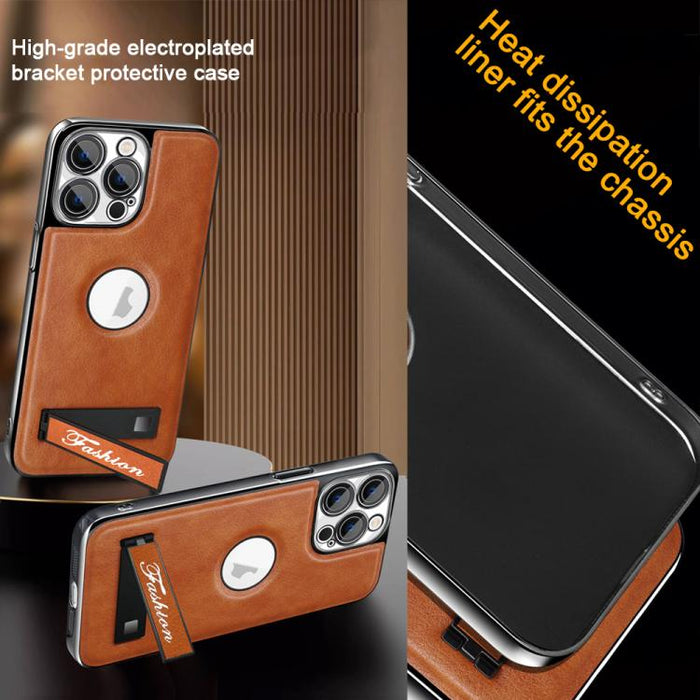 Funda para teléfono plegable con soporte galvanizado a prueba de golpes, For iPhone 11
