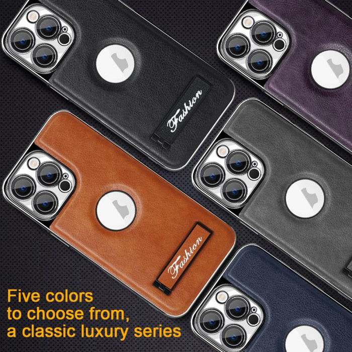 Funda para teléfono plegable con soporte galvanizado a prueba de golpes, For iPhone 11