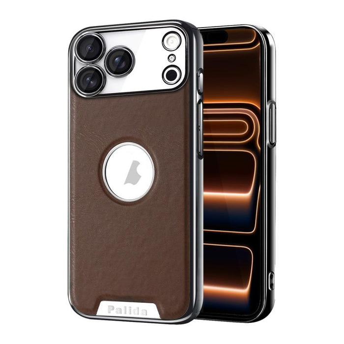 Funda para teléfono Palida de cuero vegano estilo mecha con acabado galvanizado y resistente a los golpes., For iPhone 17 Pro Max, For iPhone 17 Pro, For iPhone 17, For iPhone Air, For iPhone 16 Pro Max, For iPhone 16 Pro, For iPhone 16                ...