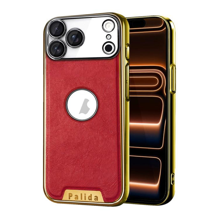 Funda para teléfono Palida de cuero vegano estilo mecha con acabado galvanizado y resistente a los golpes., For iPhone 17 Pro Max, For iPhone 17 Pro, For iPhone 17, For iPhone Air, For iPhone 16 Pro Max, For iPhone 16 Pro, For iPhone 16                ...