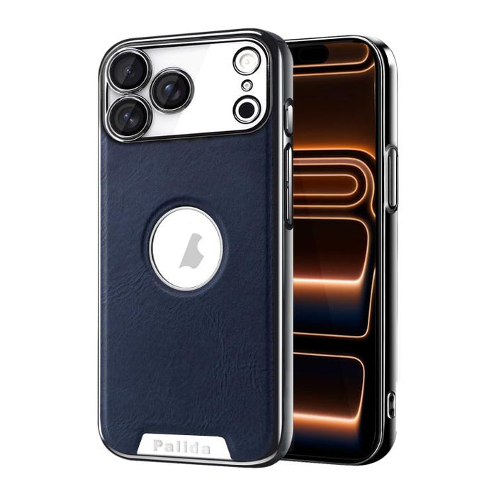 Funda para teléfono Palida de cuero vegano estilo mecha con acabado galvanizado y resistente a los golpes., For iPhone 17 Pro Max, For iPhone 17 Pro, For iPhone 17, For iPhone Air, For iPhone 16 Pro Max, For iPhone 16 Pro, For iPhone 16                ...