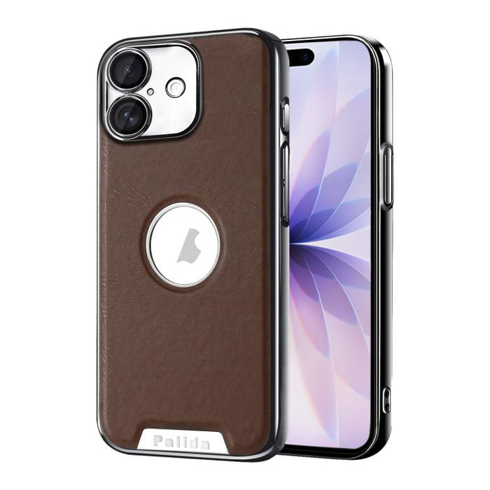 Funda para teléfono Palida de cuero vegano estilo mecha con acabado galvanizado y resistente a los golpes., For iPhone 17 Pro Max, For iPhone 17 Pro, For iPhone 17, For iPhone Air, For iPhone 16 Pro Max, For iPhone 16 Pro, For iPhone 16                ...