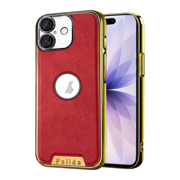 Funda para teléfono Palida de cuero vegano estilo mecha con acabado galvanizado y resistente a los golpes., For iPhone 17 Pro Max, For iPhone 17 Pro, For iPhone 17, For iPhone Air, For iPhone 16 Pro Max, For iPhone 16 Pro, For iPhone 16                ...