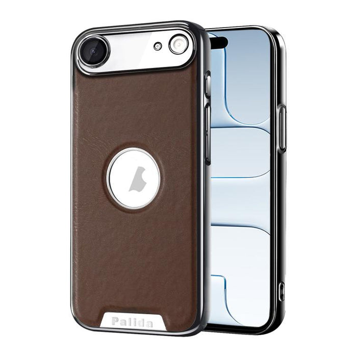Funda para teléfono Palida de cuero vegano estilo mecha con acabado galvanizado y resistente a los golpes., For iPhone 17 Pro Max, For iPhone 17 Pro, For iPhone 17, For iPhone Air, For iPhone 16 Pro Max, For iPhone 16 Pro, For iPhone 16                ...
