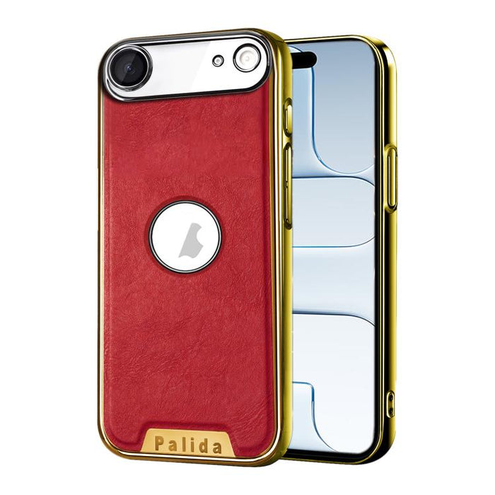 Funda para teléfono Palida de cuero vegano estilo mecha con acabado galvanizado y resistente a los golpes., For iPhone 17 Pro Max, For iPhone 17 Pro, For iPhone 17, For iPhone Air, For iPhone 16 Pro Max, For iPhone 16 Pro, For iPhone 16                ...