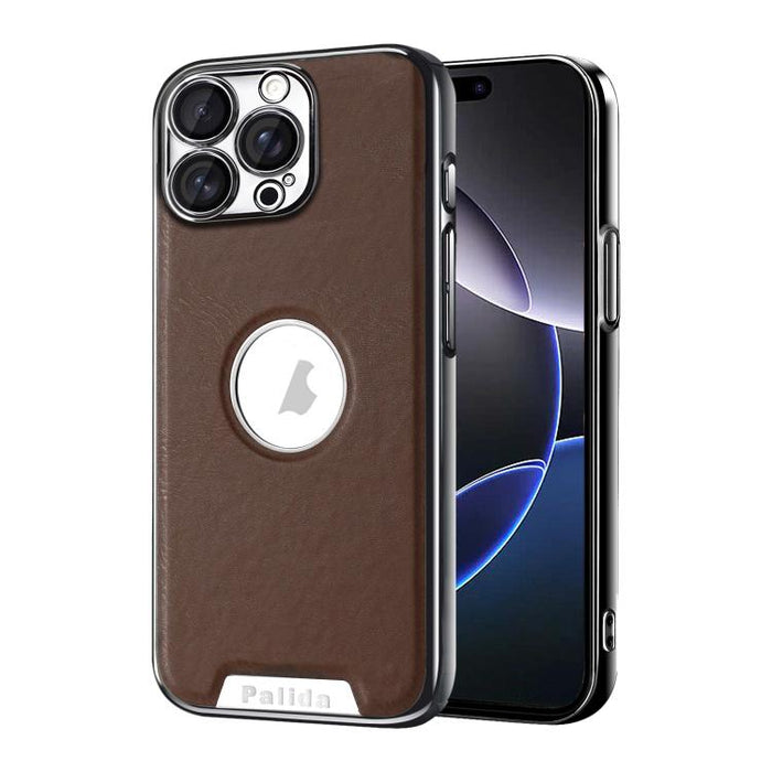 Funda para teléfono Palida de cuero vegano estilo mecha con acabado galvanizado y resistente a los golpes., For iPhone 17 Pro Max, For iPhone 17 Pro, For iPhone 17, For iPhone Air, For iPhone 16 Pro Max, For iPhone 16 Pro, For iPhone 16                ...
