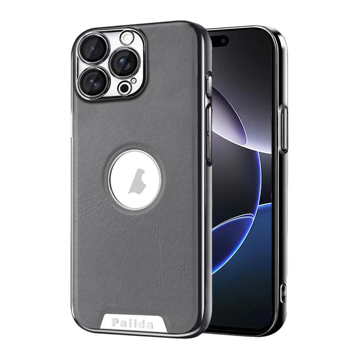 Funda para teléfono Palida de cuero vegano estilo mecha con acabado galvanizado y resistente a los golpes., For iPhone 17 Pro Max, For iPhone 17 Pro, For iPhone 17, For iPhone Air, For iPhone 16 Pro Max, For iPhone 16 Pro, For iPhone 16                ...