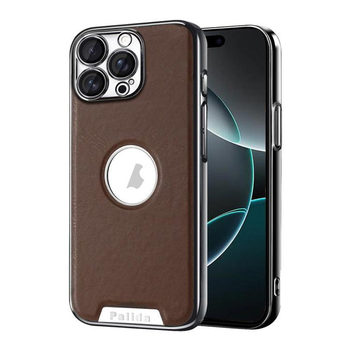 Funda para teléfono Palida de cuero vegano estilo mecha con acabado galvanizado y resistente a los golpes., For iPhone 17 Pro Max, For iPhone 17 Pro, For iPhone 17, For iPhone Air, For iPhone 16 Pro Max, For iPhone 16 Pro, For iPhone 16                ...