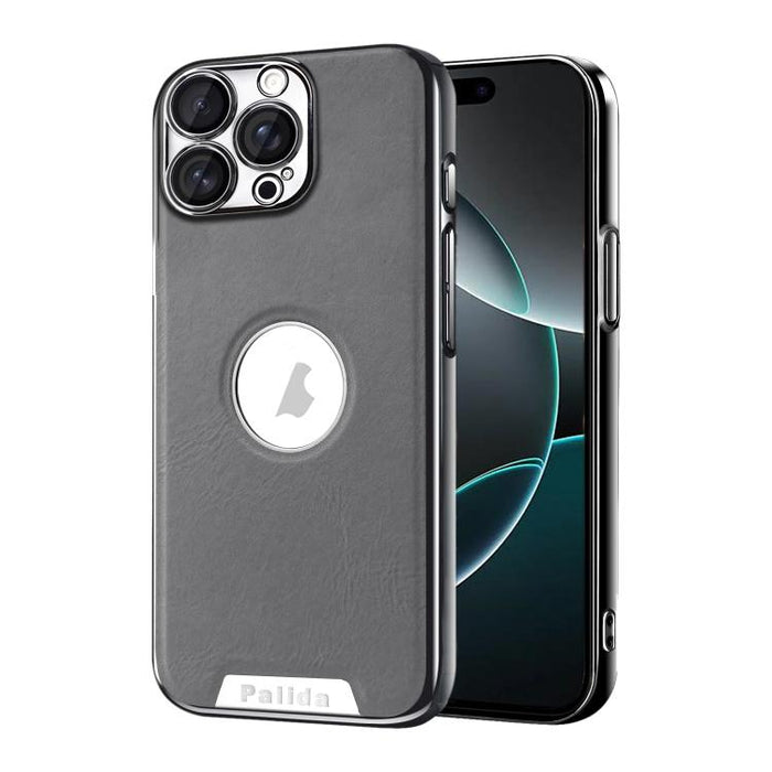 Funda para teléfono Palida de cuero vegano estilo mecha con acabado galvanizado y resistente a los golpes., For iPhone 17 Pro Max, For iPhone 17 Pro, For iPhone 17, For iPhone Air, For iPhone 16 Pro Max, For iPhone 16 Pro, For iPhone 16                ...