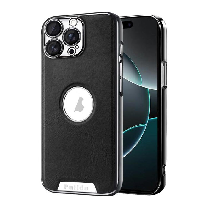 Funda para teléfono Palida de cuero vegano estilo mecha con acabado galvanizado y resistente a los golpes., For iPhone 17 Pro Max, For iPhone 17 Pro, For iPhone 17, For iPhone Air, For iPhone 16 Pro Max, For iPhone 16 Pro, For iPhone 16                ...