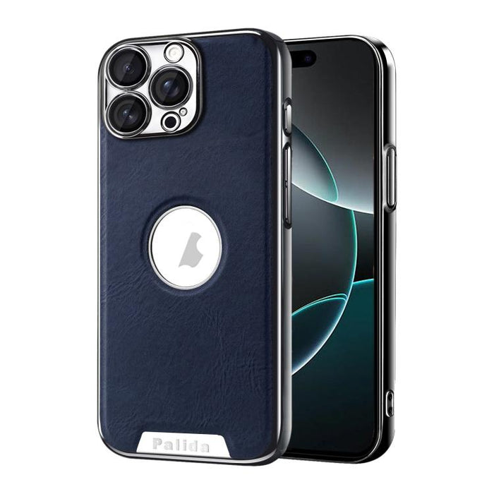 Funda para teléfono Palida de cuero vegano estilo mecha con acabado galvanizado y resistente a los golpes., For iPhone 17 Pro Max, For iPhone 17 Pro, For iPhone 17, For iPhone Air, For iPhone 16 Pro Max, For iPhone 16 Pro, For iPhone 16                ...