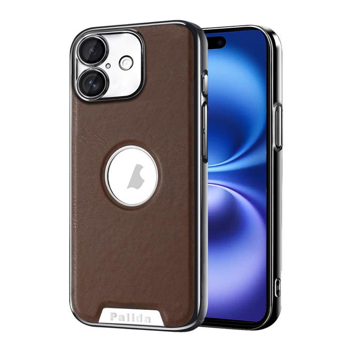 Funda para teléfono Palida de cuero vegano estilo mecha con acabado galvanizado y resistente a los golpes., For iPhone 17 Pro Max, For iPhone 17 Pro, For iPhone 17, For iPhone Air, For iPhone 16 Pro Max, For iPhone 16 Pro, For iPhone 16                ...