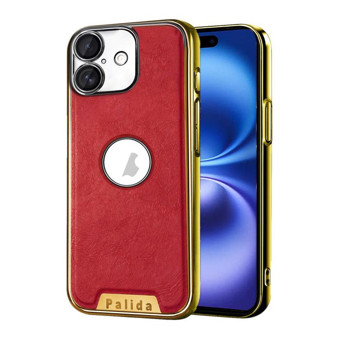 Funda para teléfono Palida de cuero vegano estilo mecha con acabado galvanizado y resistente a los golpes., For iPhone 17 Pro Max, For iPhone 17 Pro, For iPhone 17, For iPhone Air, For iPhone 16 Pro Max, For iPhone 16 Pro, For iPhone 16                ...