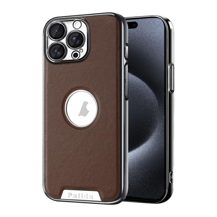 Funda para teléfono Palida de cuero vegano estilo mecha con acabado galvanizado y resistente a los golpes., For iPhone 17 Pro Max, For iPhone 17 Pro, For iPhone 17, For iPhone Air, For iPhone 16 Pro Max, For iPhone 16 Pro, For iPhone 16                ...