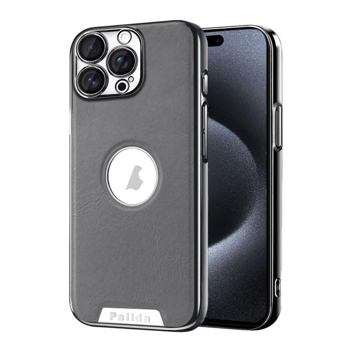 Funda para teléfono Palida de cuero vegano estilo mecha con acabado galvanizado y resistente a los golpes., For iPhone 17 Pro Max, For iPhone 17 Pro, For iPhone 17, For iPhone Air, For iPhone 16 Pro Max, For iPhone 16 Pro, For iPhone 16                ...