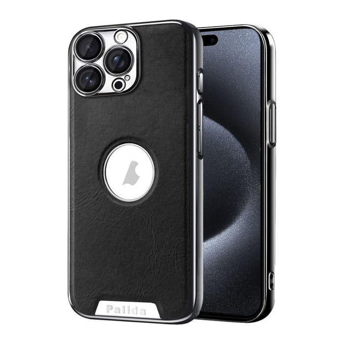 Funda para teléfono Palida de cuero vegano estilo mecha con acabado galvanizado y resistente a los golpes., For iPhone 17 Pro Max, For iPhone 17 Pro, For iPhone 17, For iPhone Air, For iPhone 16 Pro Max, For iPhone 16 Pro, For iPhone 16                ...