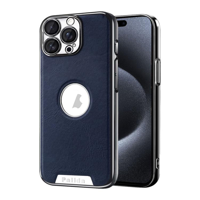 Funda para teléfono Palida de cuero vegano estilo mecha con acabado galvanizado y resistente a los golpes., For iPhone 17 Pro Max, For iPhone 17 Pro, For iPhone 17, For iPhone Air, For iPhone 16 Pro Max, For iPhone 16 Pro, For iPhone 16                ...