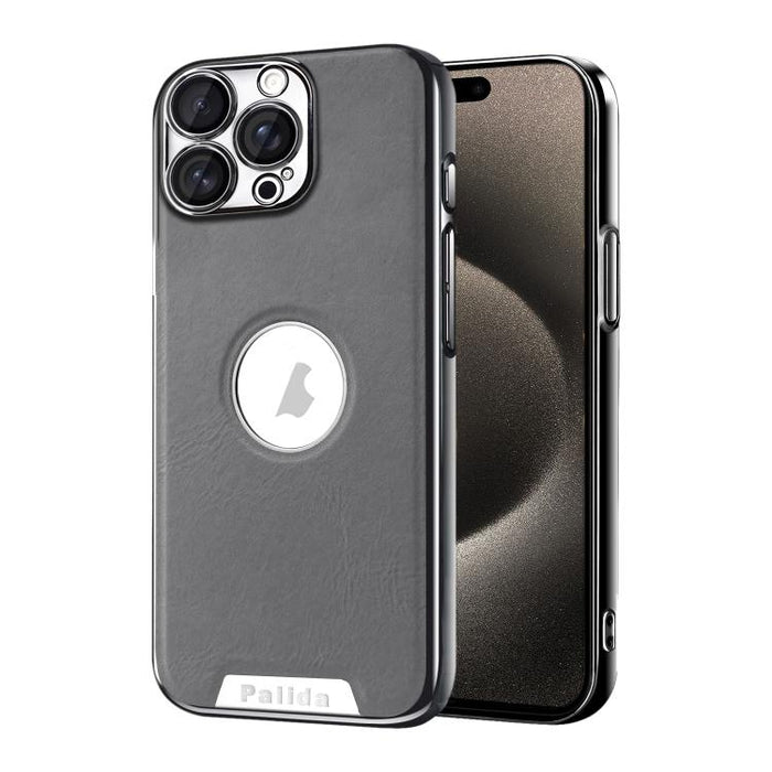 Funda para teléfono Palida de cuero vegano estilo mecha con acabado galvanizado y resistente a los golpes., For iPhone 17 Pro Max, For iPhone 17 Pro, For iPhone 17, For iPhone Air, For iPhone 16 Pro Max, For iPhone 16 Pro, For iPhone 16                ...