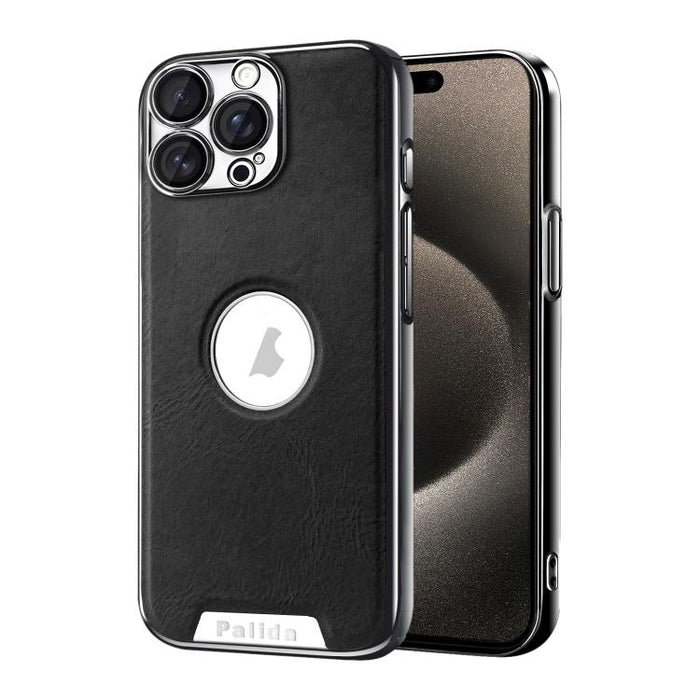 Funda para teléfono Palida de cuero vegano estilo mecha con acabado galvanizado y resistente a los golpes., For iPhone 17 Pro Max, For iPhone 17 Pro, For iPhone 17, For iPhone Air, For iPhone 16 Pro Max, For iPhone 16 Pro, For iPhone 16                ...