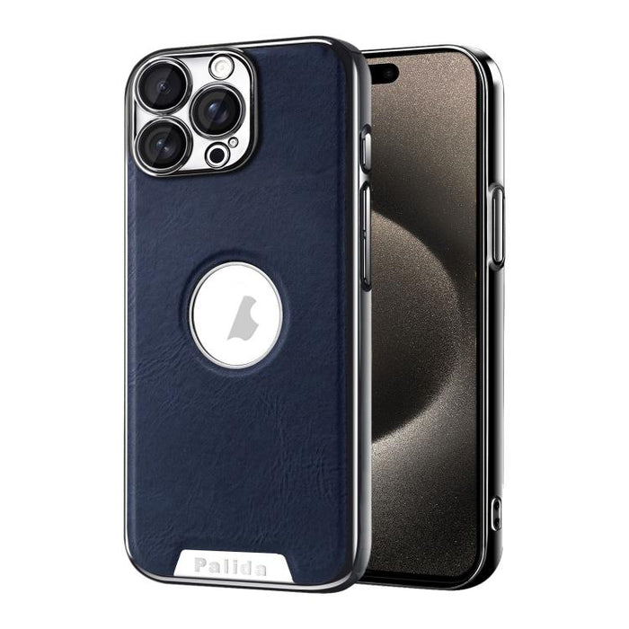 Funda para teléfono Palida de cuero vegano estilo mecha con acabado galvanizado y resistente a los golpes., For iPhone 17 Pro Max, For iPhone 17 Pro, For iPhone 17, For iPhone Air, For iPhone 16 Pro Max, For iPhone 16 Pro, For iPhone 16                ...