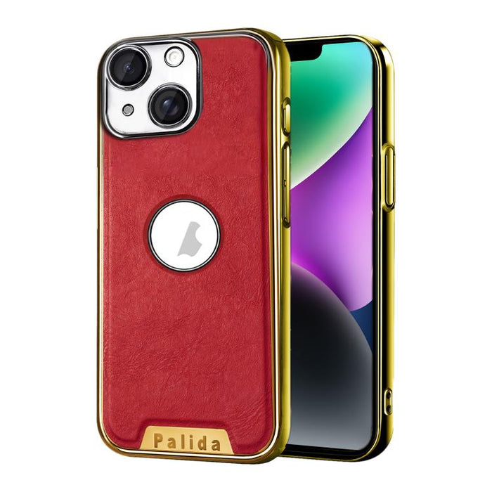 Funda para teléfono Palida de cuero vegano estilo mecha con acabado galvanizado y resistente a los golpes., For iPhone 17 Pro Max, For iPhone 17 Pro, For iPhone 17, For iPhone Air, For iPhone 16 Pro Max, For iPhone 16 Pro, For iPhone 16                ...