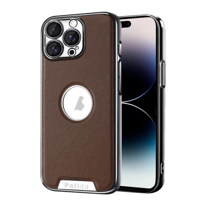 Funda para teléfono Palida de cuero vegano estilo mecha con acabado galvanizado y resistente a los golpes., For iPhone 17 Pro Max, For iPhone 17 Pro, For iPhone 17, For iPhone Air, For iPhone 16 Pro Max, For iPhone 16 Pro, For iPhone 16                ...