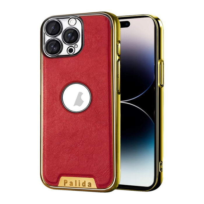 Funda para teléfono Palida de cuero vegano estilo mecha con acabado galvanizado y resistente a los golpes., For iPhone 17 Pro Max, For iPhone 17 Pro, For iPhone 17, For iPhone Air, For iPhone 16 Pro Max, For iPhone 16 Pro, For iPhone 16                ...