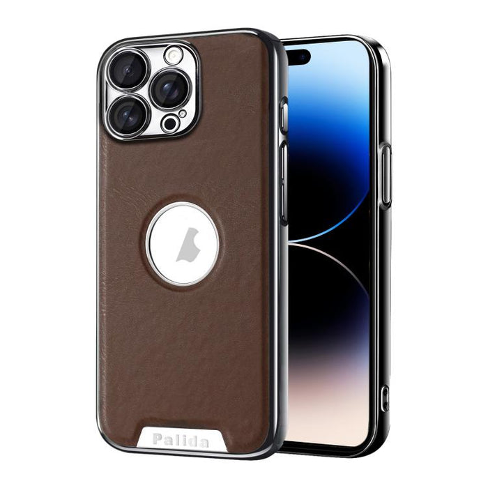 Funda para teléfono Palida de cuero vegano estilo mecha con acabado galvanizado y resistente a los golpes., For iPhone 17 Pro Max, For iPhone 17 Pro, For iPhone 17, For iPhone Air, For iPhone 16 Pro Max, For iPhone 16 Pro, For iPhone 16                ...