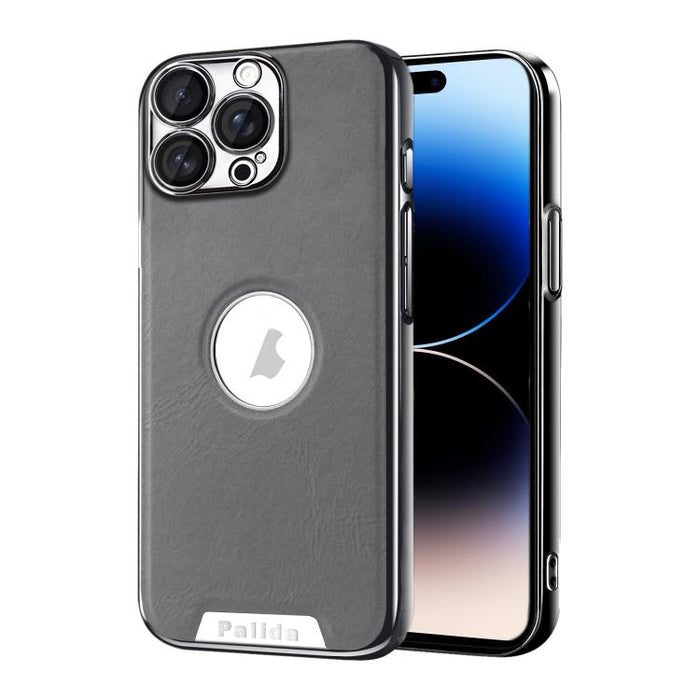 Funda para teléfono Palida de cuero vegano estilo mecha con acabado galvanizado y resistente a los golpes., For iPhone 17 Pro Max, For iPhone 17 Pro, For iPhone 17, For iPhone Air, For iPhone 16 Pro Max, For iPhone 16 Pro, For iPhone 16                ...