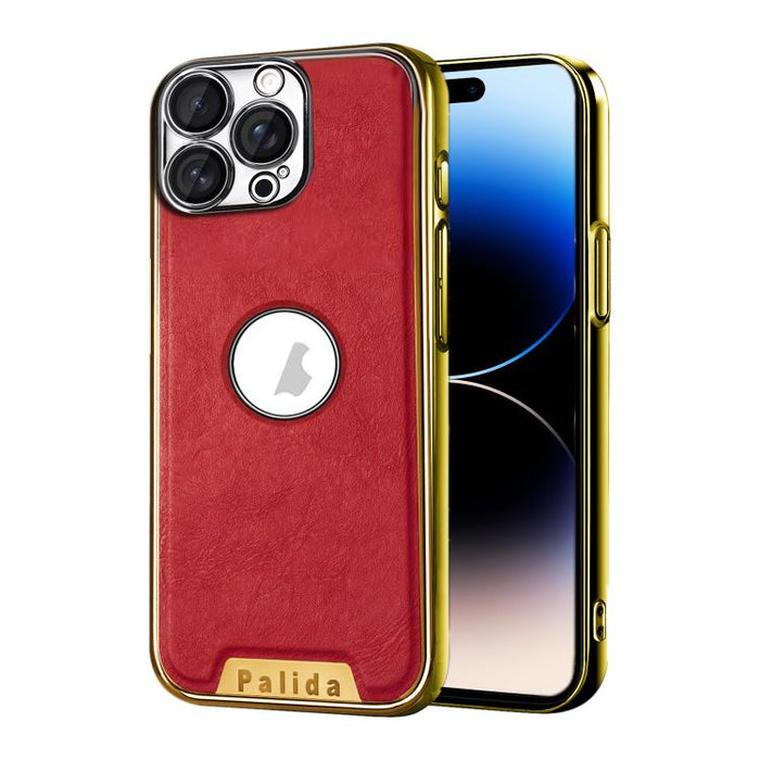 Funda para teléfono Palida de cuero vegano estilo mecha con acabado galvanizado y resistente a los golpes., For iPhone 17 Pro Max, For iPhone 17 Pro, For iPhone 17, For iPhone Air, For iPhone 16 Pro Max, For iPhone 16 Pro, For iPhone 16                ...