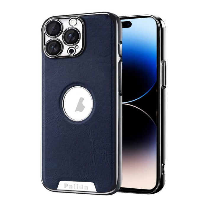 Funda para teléfono Palida de cuero vegano estilo mecha con acabado galvanizado y resistente a los golpes., For iPhone 17 Pro Max, For iPhone 17 Pro, For iPhone 17, For iPhone Air, For iPhone 16 Pro Max, For iPhone 16 Pro, For iPhone 16                ...
