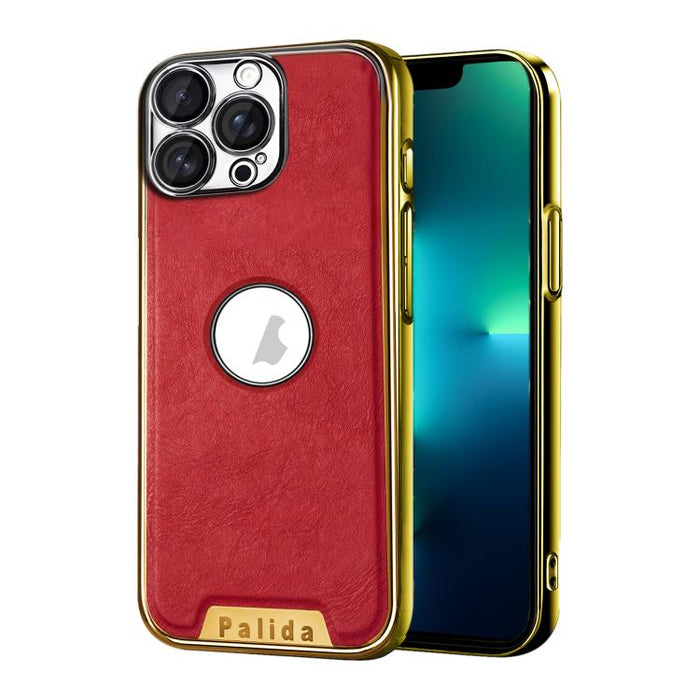 Funda para teléfono Palida de cuero vegano estilo mecha con acabado galvanizado y resistente a los golpes., For iPhone 17 Pro Max, For iPhone 17 Pro, For iPhone 17, For iPhone Air, For iPhone 16 Pro Max, For iPhone 16 Pro, For iPhone 16                ...