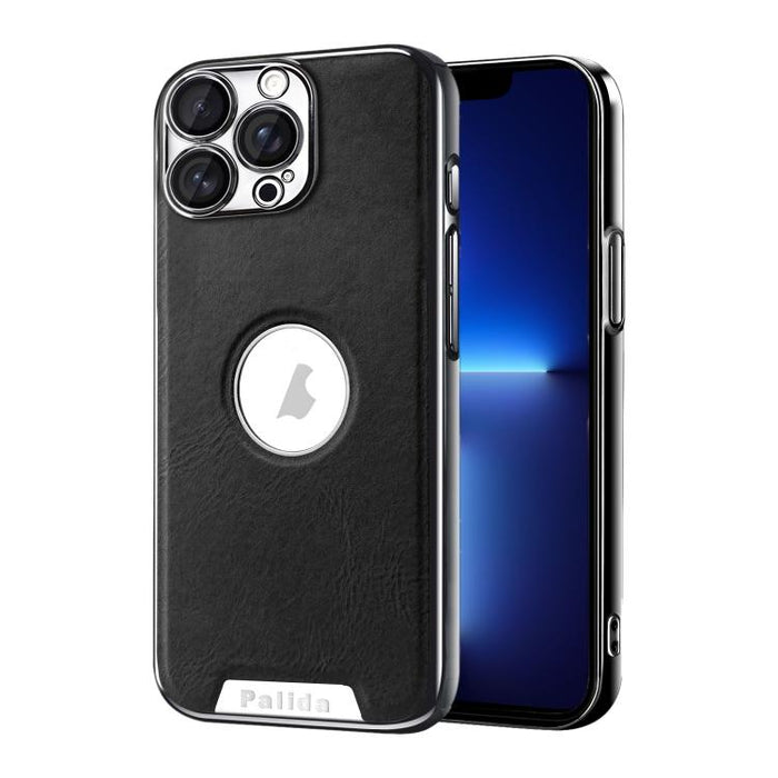 Funda para teléfono Palida de cuero vegano estilo mecha con acabado galvanizado y resistente a los golpes., For iPhone 17 Pro Max, For iPhone 17 Pro, For iPhone 17, For iPhone Air, For iPhone 16 Pro Max, For iPhone 16 Pro, For iPhone 16                ...