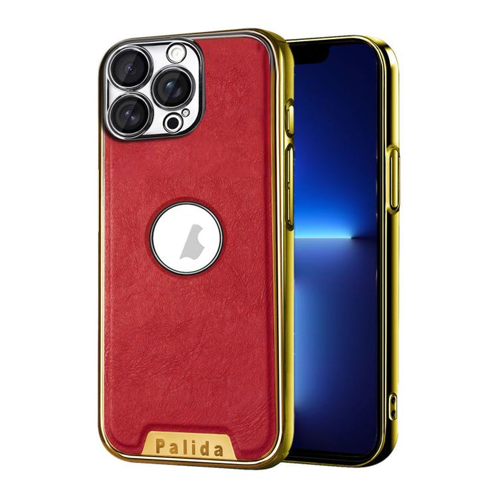 Funda para teléfono Palida de cuero vegano estilo mecha con acabado galvanizado y resistente a los golpes., For iPhone 17 Pro Max, For iPhone 17 Pro, For iPhone 17, For iPhone Air, For iPhone 16 Pro Max, For iPhone 16 Pro, For iPhone 16                ...