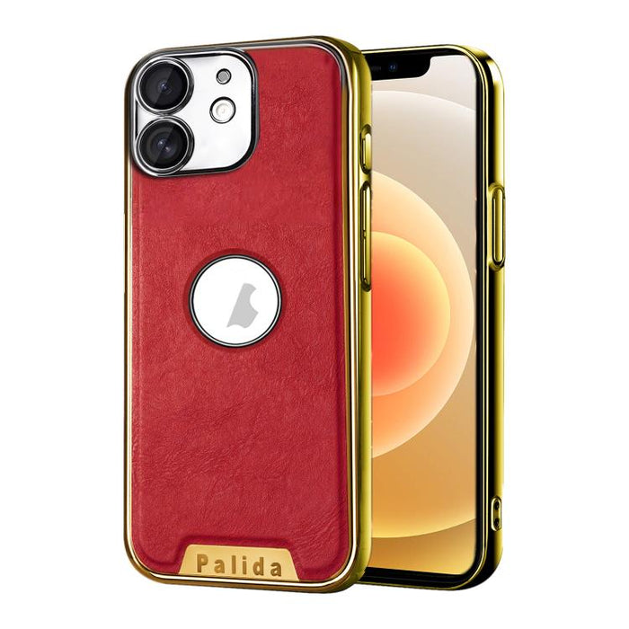 Funda para teléfono Palida de cuero vegano estilo mecha con acabado galvanizado y resistente a los golpes., For iPhone 17 Pro Max, For iPhone 17 Pro, For iPhone 17, For iPhone Air, For iPhone 16 Pro Max, For iPhone 16 Pro, For iPhone 16                ...