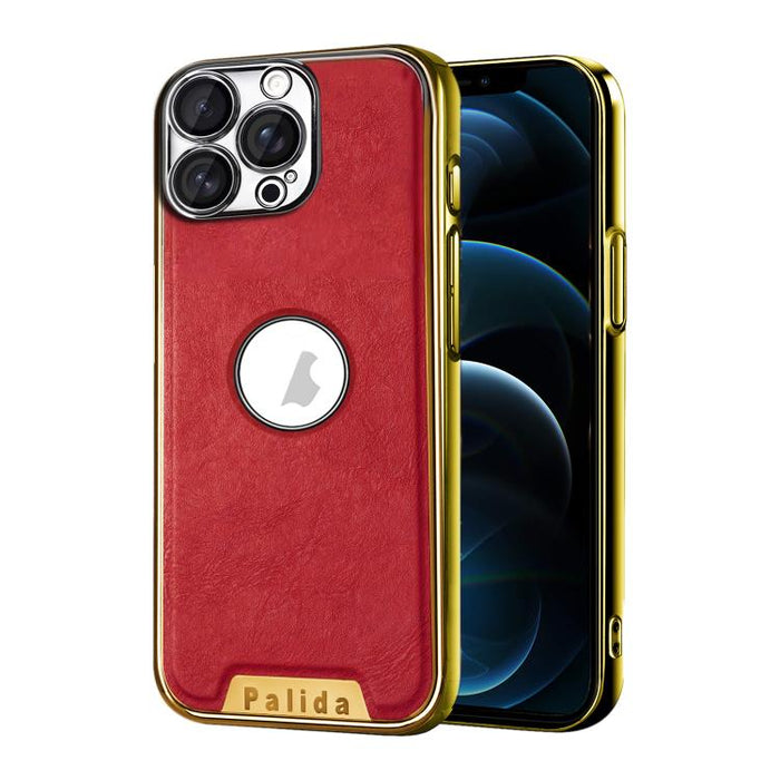 Funda para teléfono Palida de cuero vegano estilo mecha con acabado galvanizado y resistente a los golpes., For iPhone 17 Pro Max, For iPhone 17 Pro, For iPhone 17, For iPhone Air, For iPhone 16 Pro Max, For iPhone 16 Pro, For iPhone 16                ...