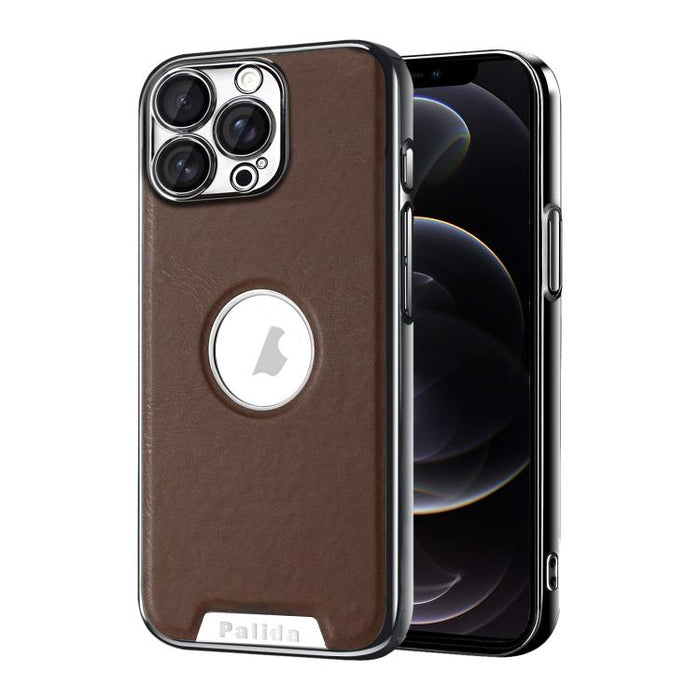 Funda para teléfono Palida de cuero vegano estilo mecha con acabado galvanizado y resistente a los golpes., For iPhone 17 Pro Max, For iPhone 17 Pro, For iPhone 17, For iPhone Air, For iPhone 16 Pro Max, For iPhone 16 Pro, For iPhone 16                ...