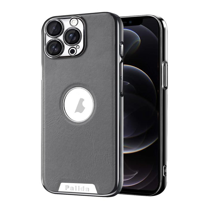 Funda para teléfono Palida de cuero vegano estilo mecha con acabado galvanizado y resistente a los golpes., For iPhone 17 Pro Max, For iPhone 17 Pro, For iPhone 17, For iPhone Air, For iPhone 16 Pro Max, For iPhone 16 Pro, For iPhone 16                ...